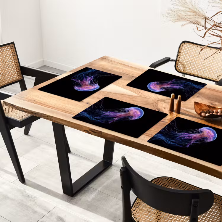 Placemat vinyl - Kwal - Doorzichtig - Roze - Tentakels — 4