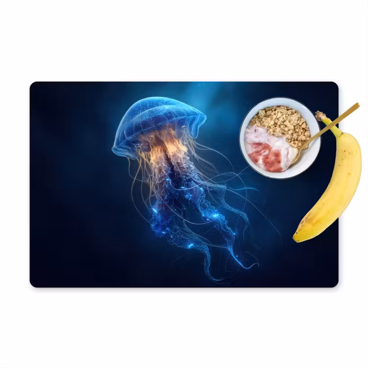 Placemat vinyl - Kwal - Lichtgevend - Tentakels - Blauw — 1