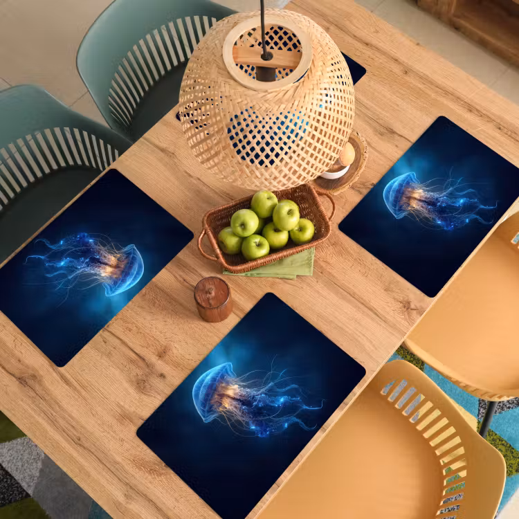 Placemat vinyl - Kwal - Lichtgevend - Tentakels - Blauw — 3
