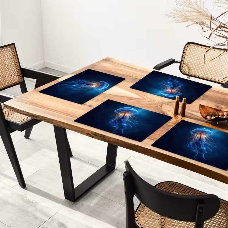 Placemat vinyl - Kwal - Lichtgevend - Tentakels - Blauw — 4
