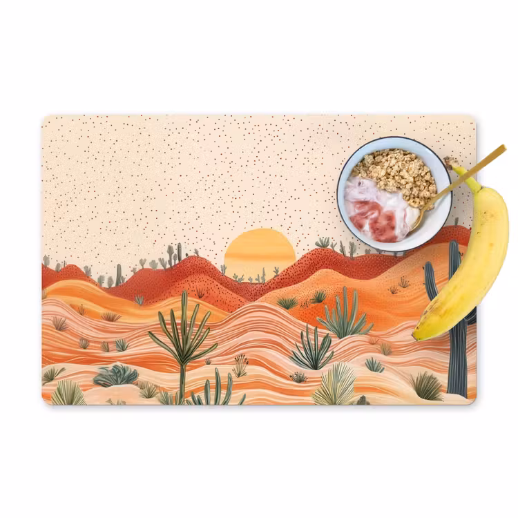 Placemat vinyl - Landschap - Heuvels - Zonsondergang — 1