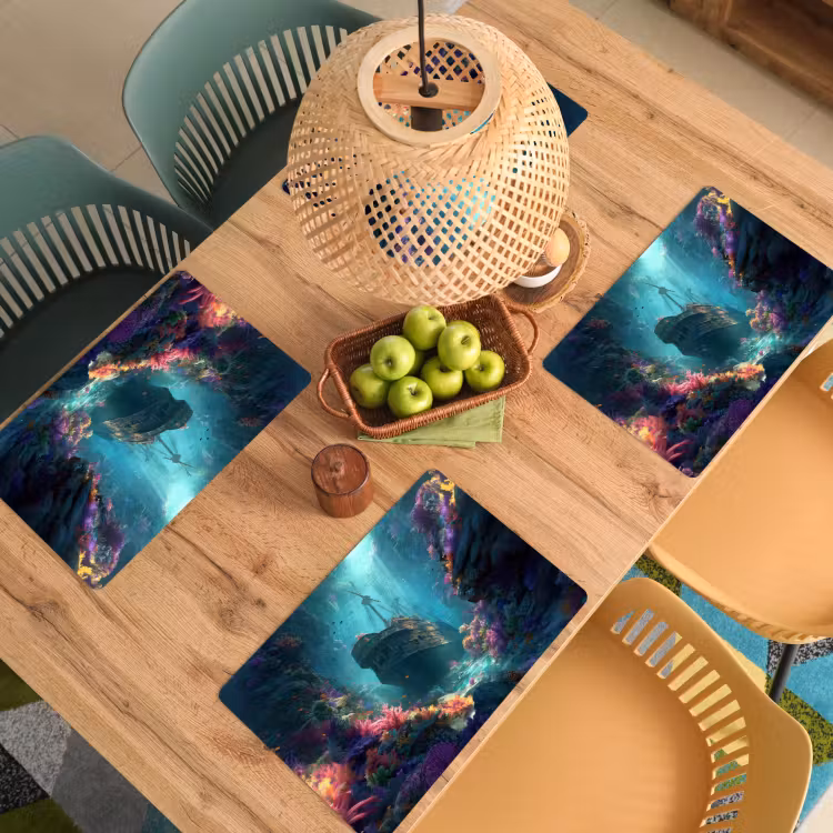 Placemat vinyl - Schip - Hout - Koraalriffen - Zonlicht — 3
