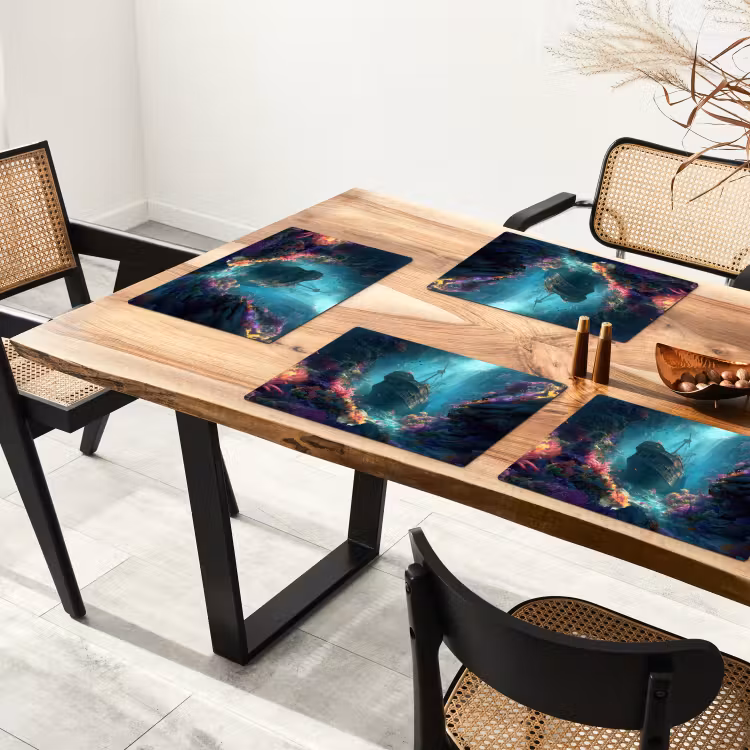 Placemat vinyl - Schip - Hout - Koraalriffen - Zonlicht — 4