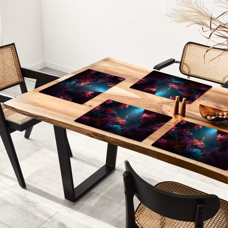 Placemat vinyl - Standbeeld - Zeebodem - Koraal - Kleurrijk — 4