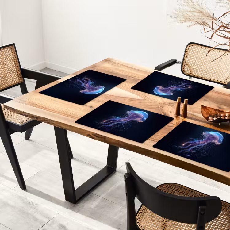 Placemat vinyl - Tentakels - Kwal - Paars - Sprankeling — 4