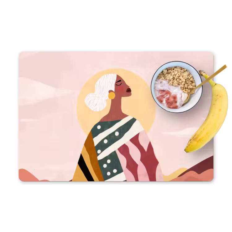 Placemat vinyl - Vrouw - Zon - Kleurrijk — 1