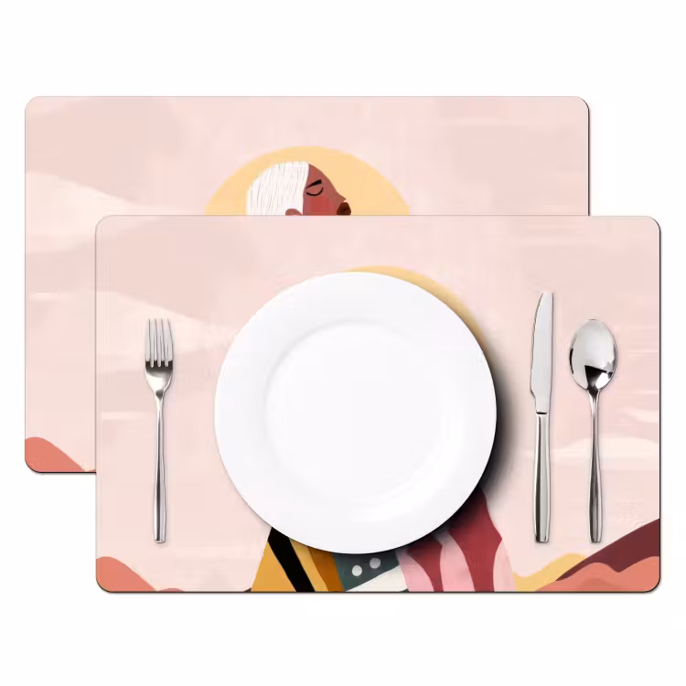 Placemat vinyl - Vrouw - Zon - Kleurrijk — 2