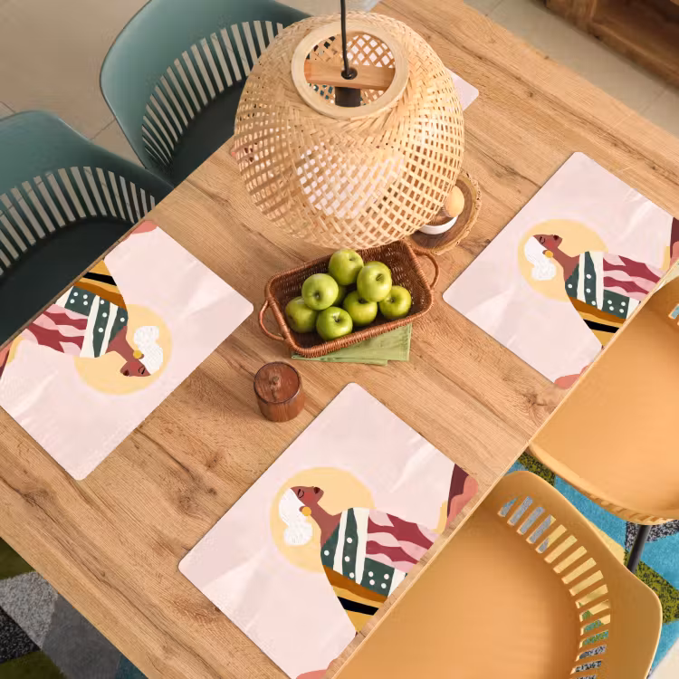 Placemat vinyl - Vrouw - Zon - Kleurrijk — 3
