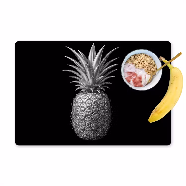 Placemat vinyl - Ananas - Gedetailleerd - Bladeren — 1
