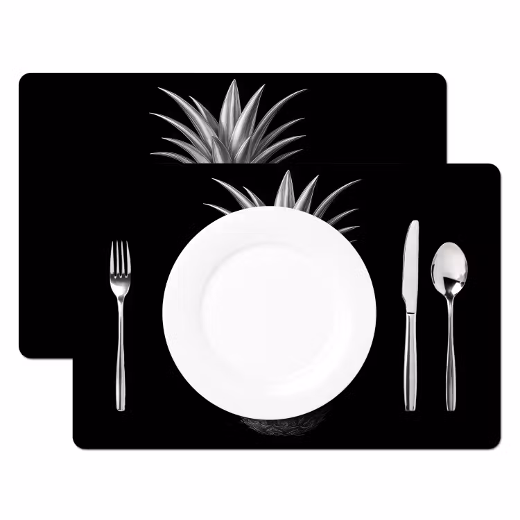 Placemat vinyl - Ananas - Gedetailleerd - Bladeren — 2