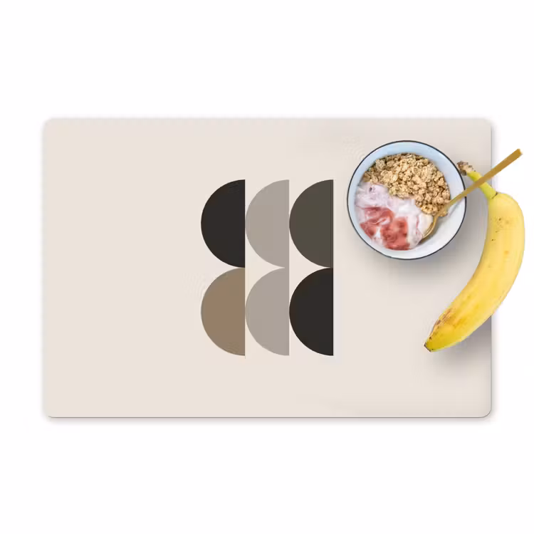 Placemat vinyl - Halve cirkels - Aardetinten - Grafisch — 1