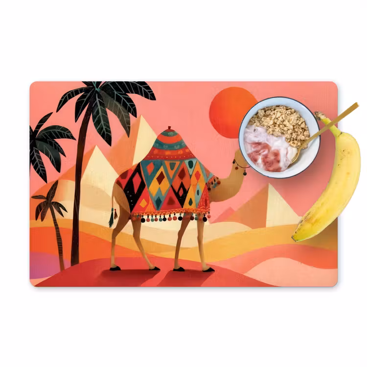Placemat vinyl - Kameel - Pyramides - Rode zon — 1