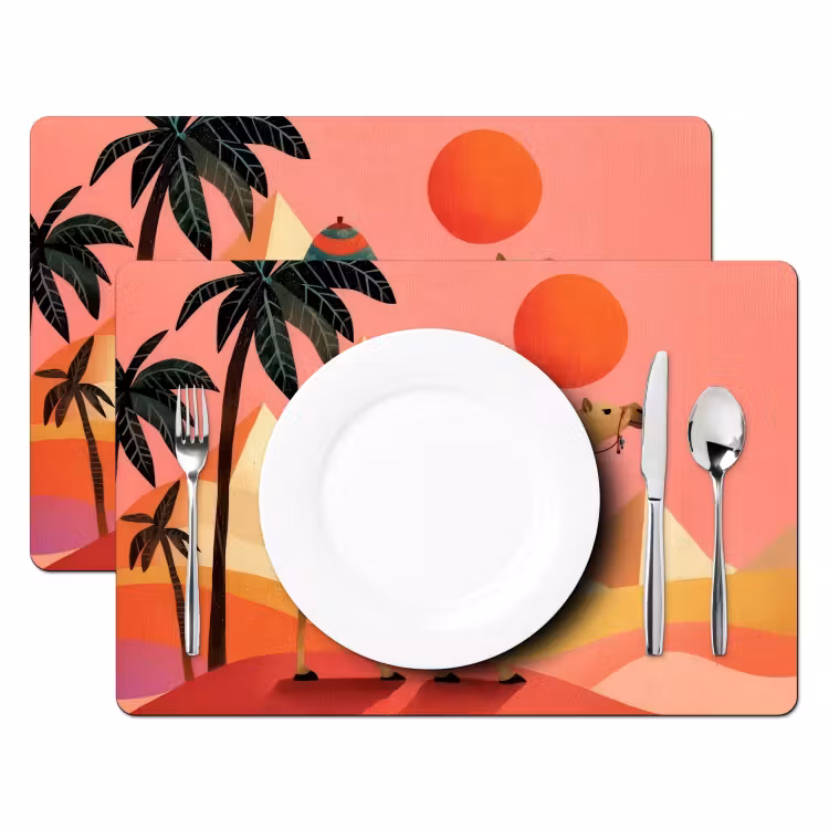 Placemat vinyl - Kameel - Pyramides - Rode zon — 2