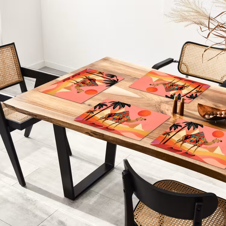 Placemat vinyl - Kameel - Pyramides - Rode zon — 4