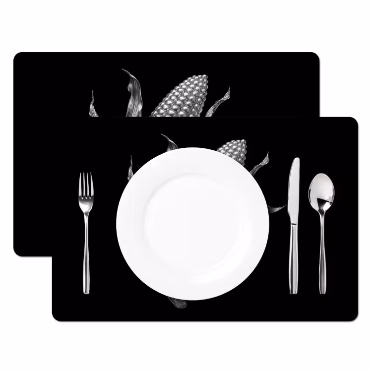 Placemat vinyl - Maïskolf - Glanzend metaal - Elegant — 2