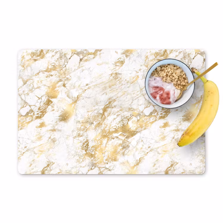 Placemat vinyl - Marmer - Goud - Structuur — 1