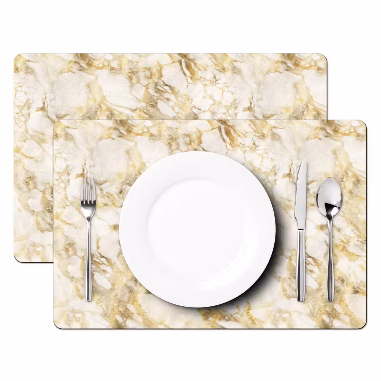 Placemat vinyl - Warm - Gouden - Marmer - Patroon — 2