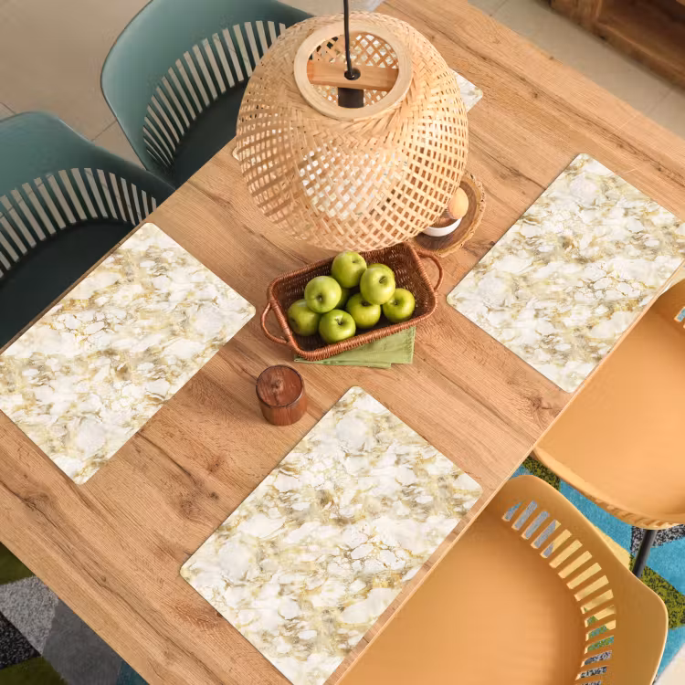 Placemat vinyl - Warm - Gouden - Marmer - Patroon — 3