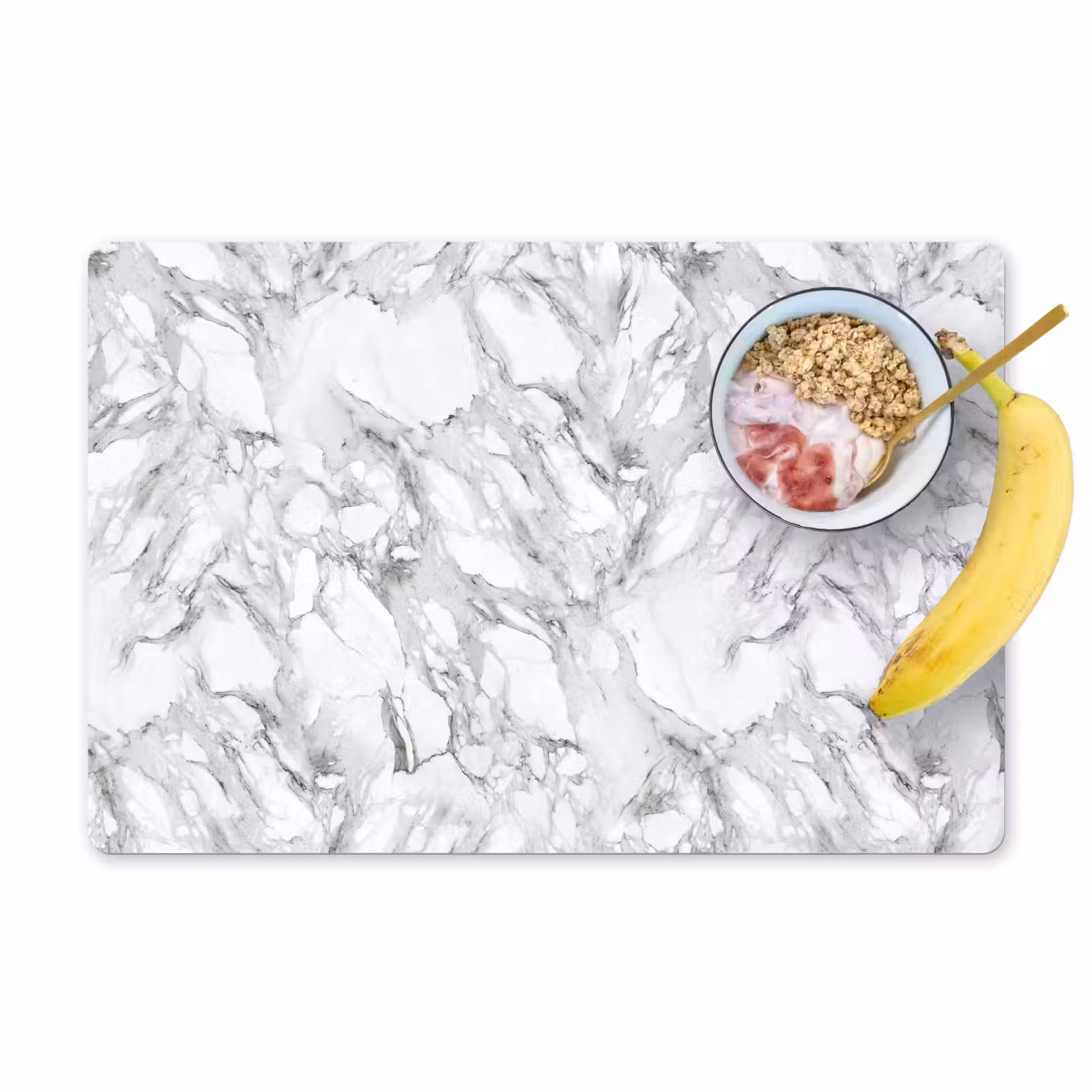 Placemat vinyl - Marmer - Gelaagd - Brekend - Grijsstructuur — 1