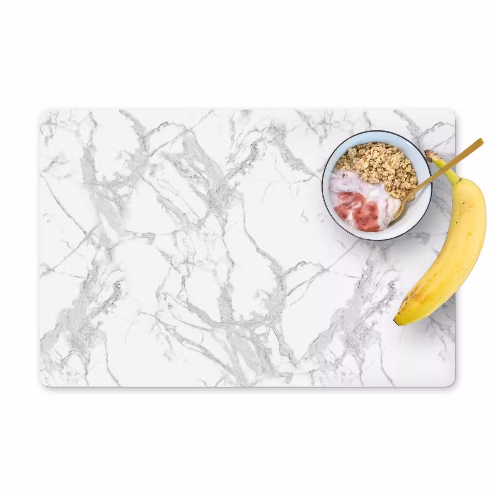 Placemat vinyl - Marmer - Zuiver - Grijs - Aders — 1