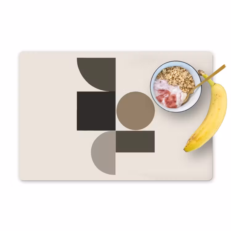 Placemat vinyl - Aardetinten - Abstracte compositie - Eenvoudige vormen — 1