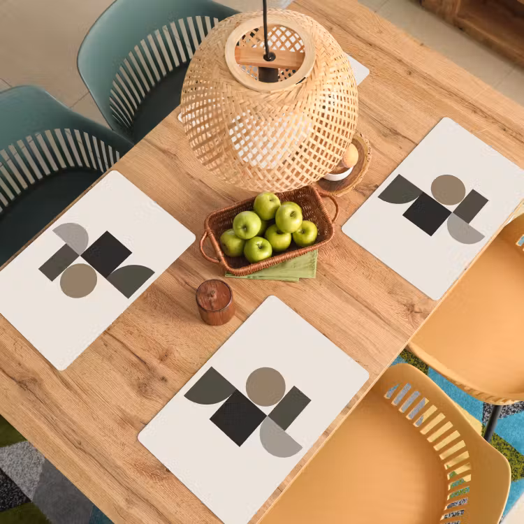 Placemat vinyl - Aardetinten - Abstracte compositie - Eenvoudige vormen — 3