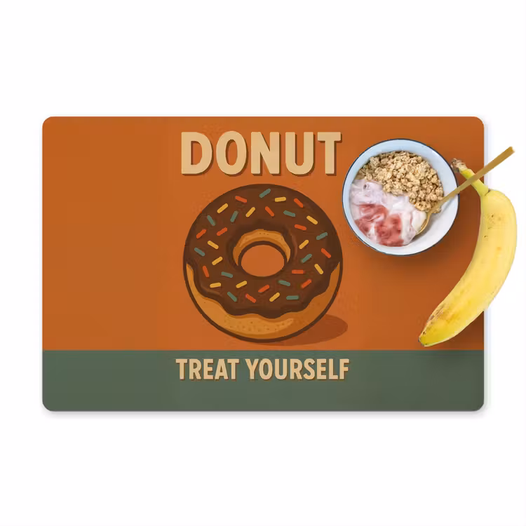 Placemat vinyl - Donut - Spikkels - Kleurrijk - Quote — 1