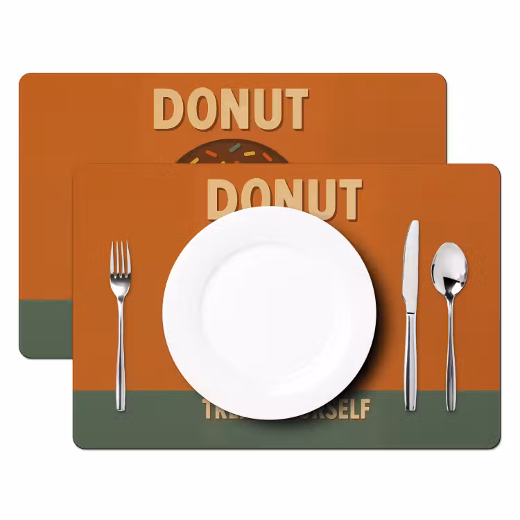Placemat vinyl - Donut - Spikkels - Kleurrijk - Quote — 2