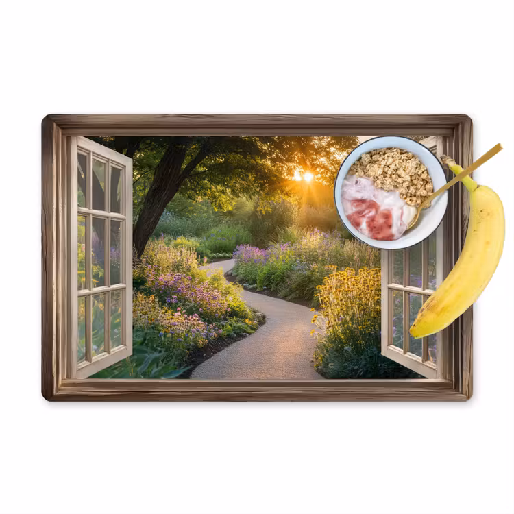 Placemat vinyl - Doorkijk - Bloemen - Natuur - Zon - Pad — 1