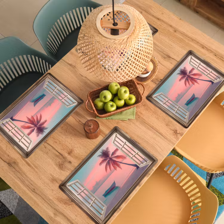 Placemat vinyl - Doorkijk - Strand - Palmboom - Tropisch — 3
