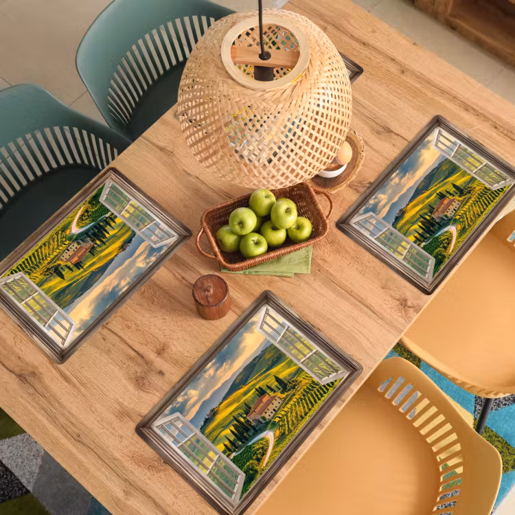 Placemat vinyl - Doorkijk - Toscane - Uitzicht - Landschap - Zomer — 3