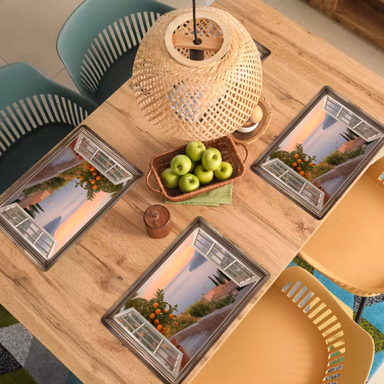 Placemat vinyl - Doorkijk - Uitzicht - Meer - Landschap — 3