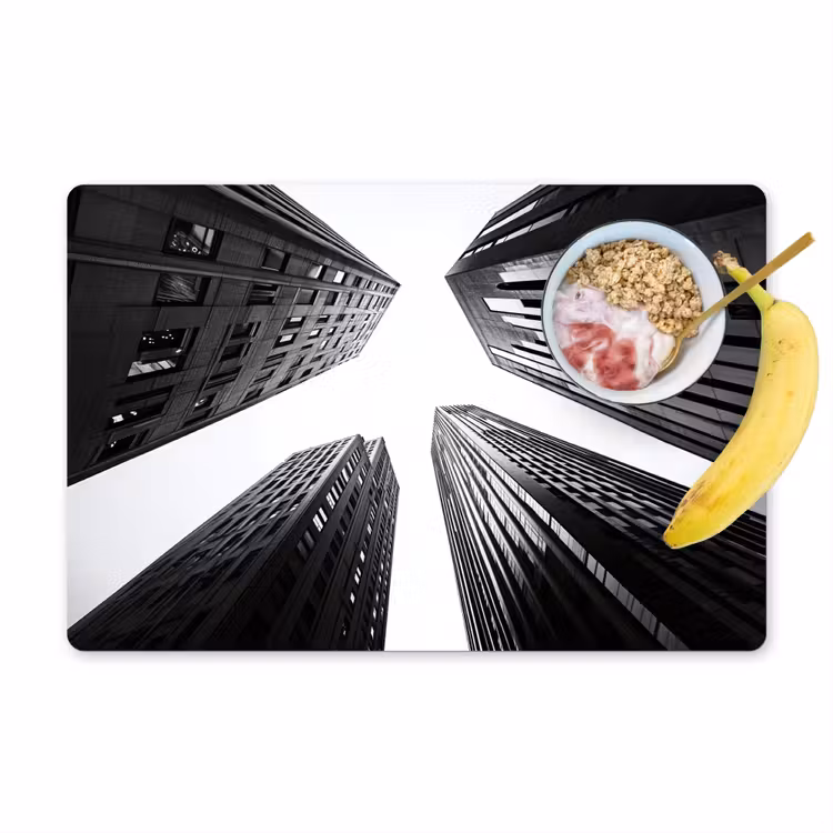 Placemat vinyl - Gebouwen - Lucht - Zwart — 1