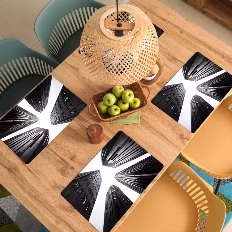 Placemat vinyl - Gebouwen - Lucht - Zwart — 3