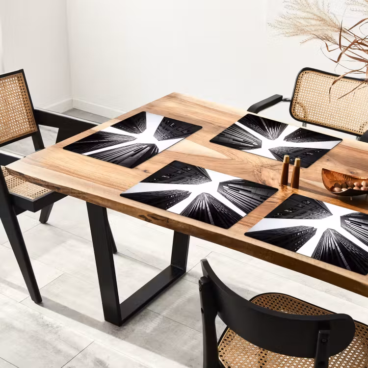 Placemat vinyl - Gebouwen - Lucht - Zwart — 4