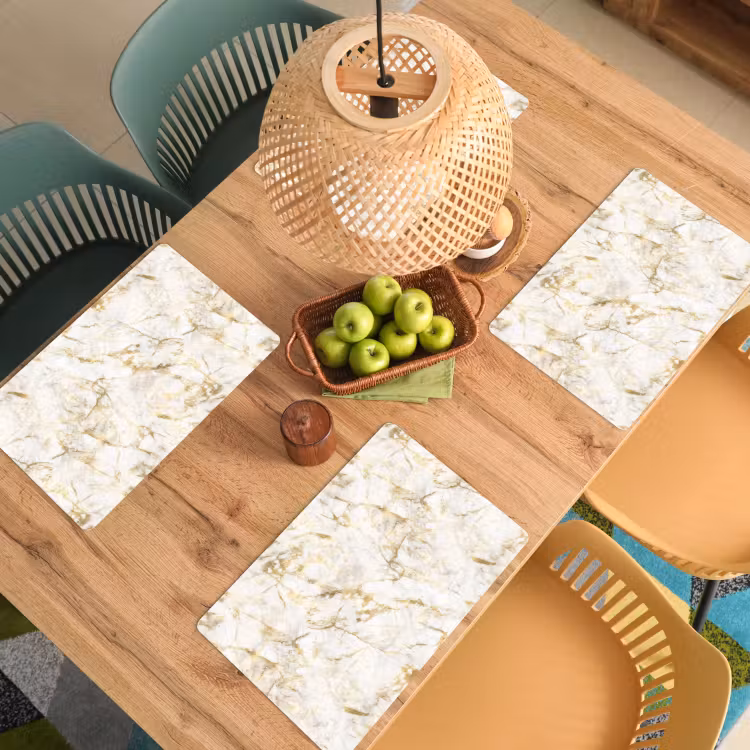 Placemat vinyl - Goud - Licht - Nerf - Marmer — 3