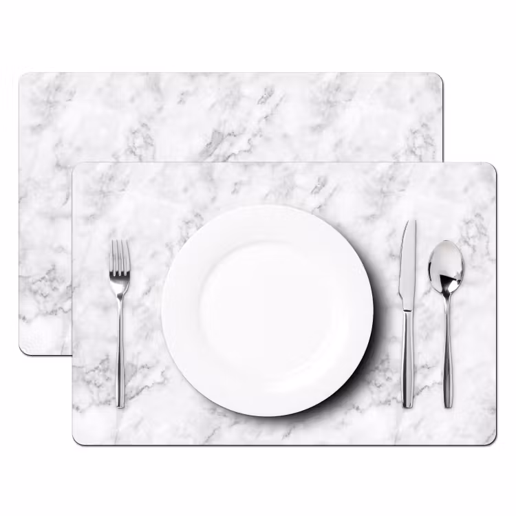 Placemat vinyl - Klassiek - Marmer - Aders - Grijs — 2