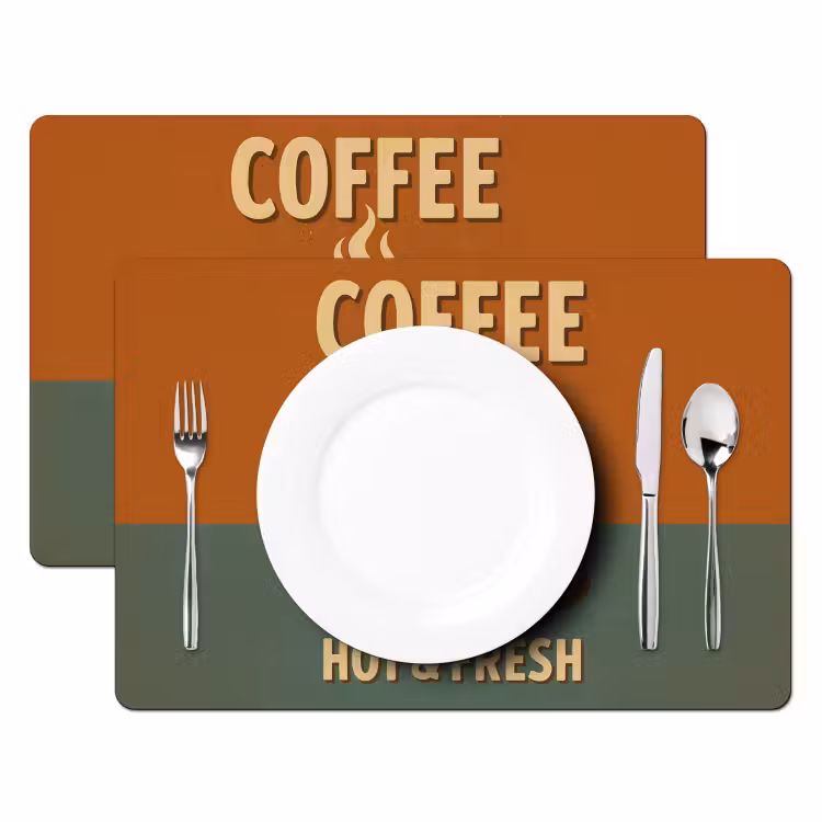 Placemat vinyl - Koffie - Kop - Vintage - Quote — 2