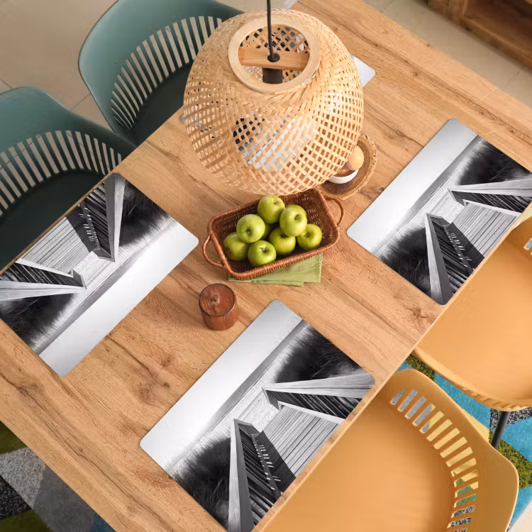 Placemat vinyl - Loopbrug - Hout - Strand - Zee — 3