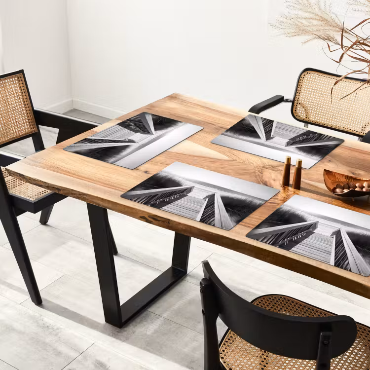 Placemat vinyl - Loopbrug - Hout - Strand - Zee — 4