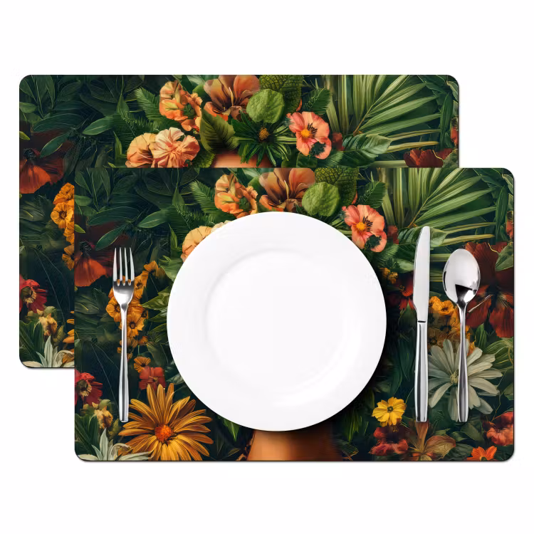 Placemat vinyl - Vrouw - Panterprint - Jungle - Natuur - Luxe — 2