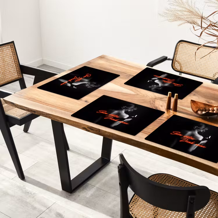 Placemat vinyl - Wijn - Vrouw - Neon - Quote — 4
