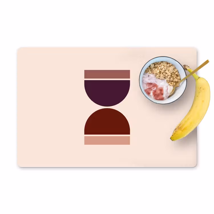 Placemat vinyl - Zandloper - Symmetrisch - Rood - Paars — 1