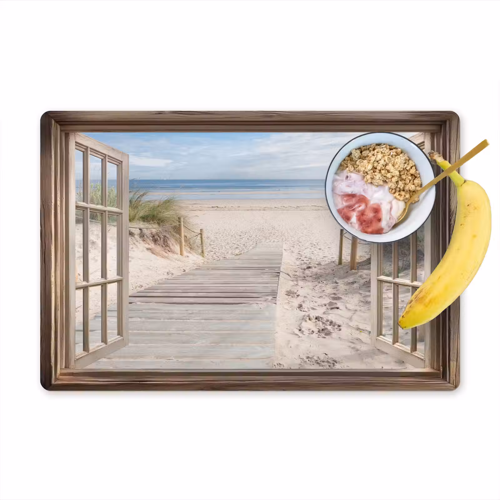 Placemat vinyl - Doorkijk - Strand - Duinen - Pad - Landschap — 1