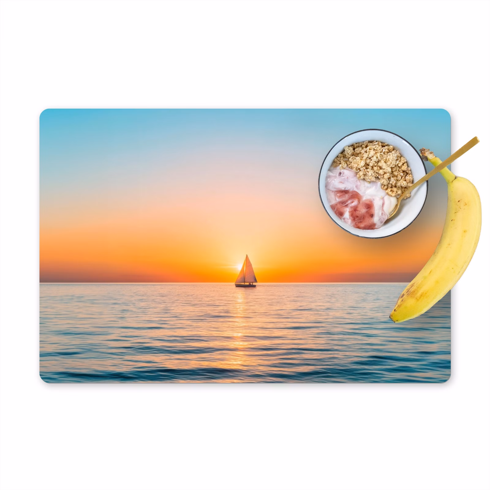 Placemat vinyl - Zee - Zeilboot - Zonsondergang — 1