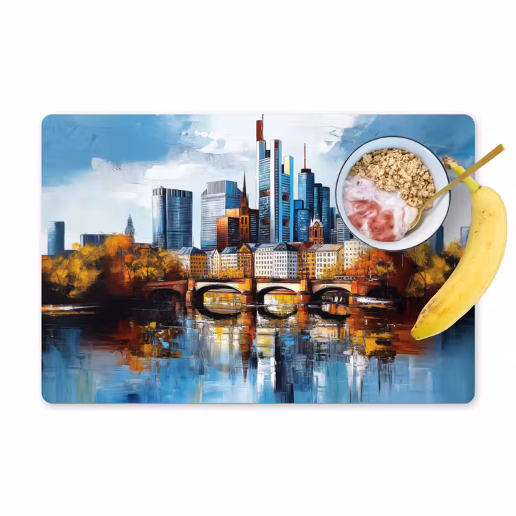 Placemat vinyl - Bomen Frankfurt- Stad - Skyline - Brug — 1