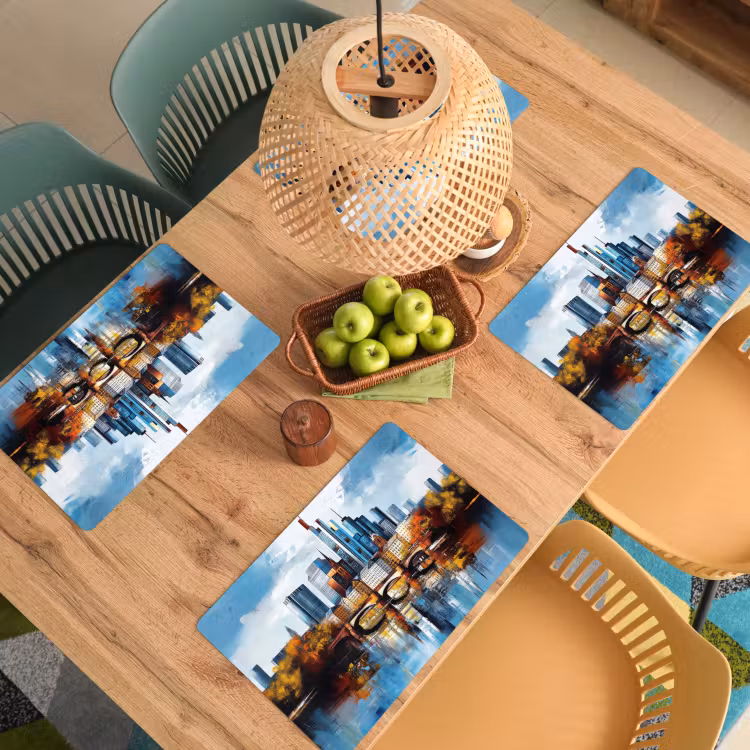 Placemat vinyl - Bomen Frankfurt- Stad - Skyline - Brug — 3