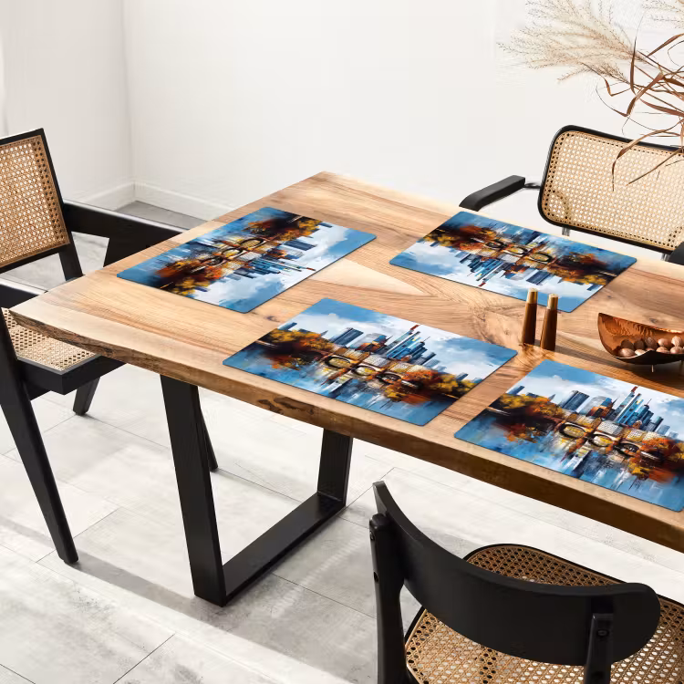 Placemat vinyl - Bomen Frankfurt- Stad - Skyline - Brug — 4