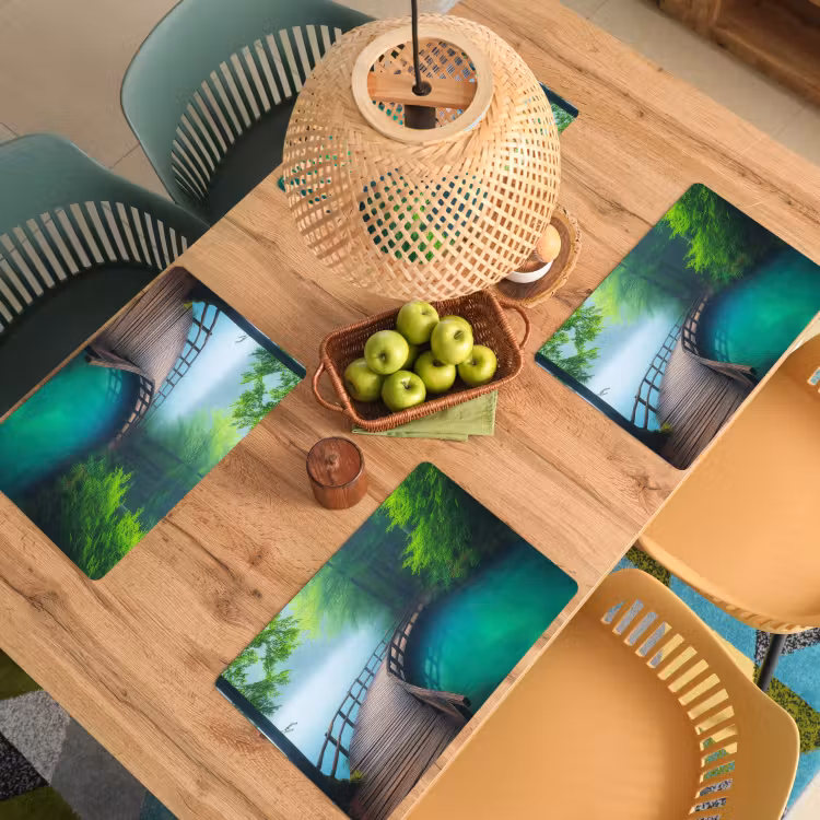 Placemat vinyl - Brug - Water - Rivier - Bos — 3
