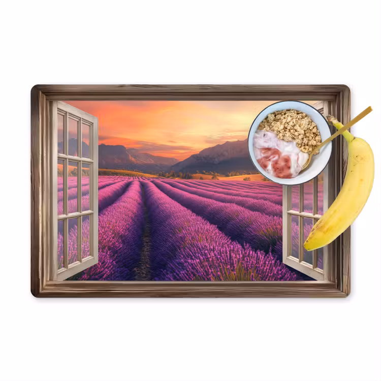 Placemat vinyl - Doorkijk - Lavendel - Landschap - Bloemen - Paars — 1